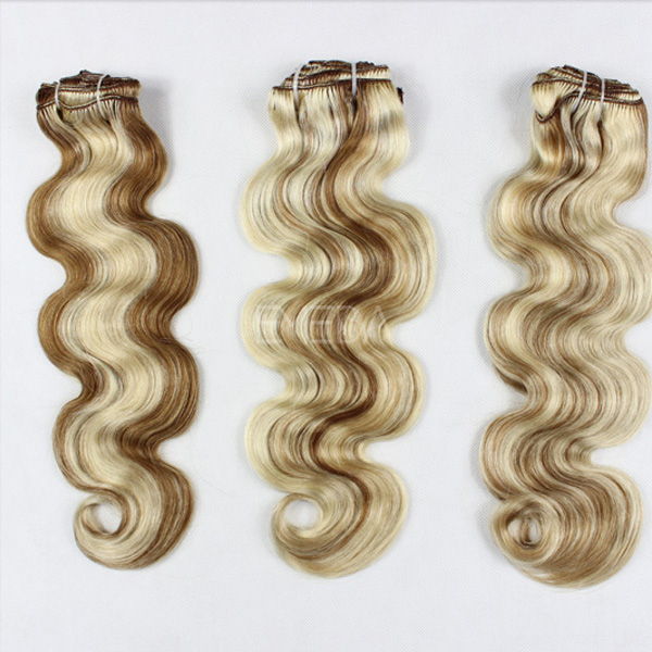 full head blonde clip in hair extensions lp116